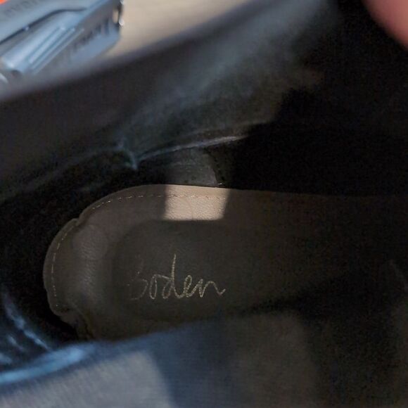 Boden Black Leather Heeled Chelsea Boots Chunky Block Heel Sz 41 - Picture 6 of 12